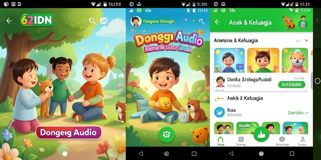 Antarmuka pengguna 62IDN yang menarik dan ramah anak.