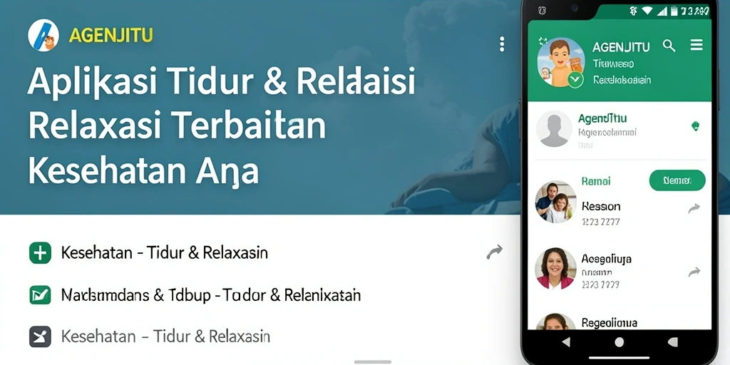 Antarmuka AGENJITU yang menenangkan dan user-friendly untuk Tidur & Relaksasi.