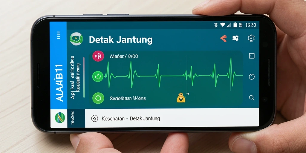 Antarmuka aplikasi AJAIB11 yang modern dan fungsional untuk detak jantung.