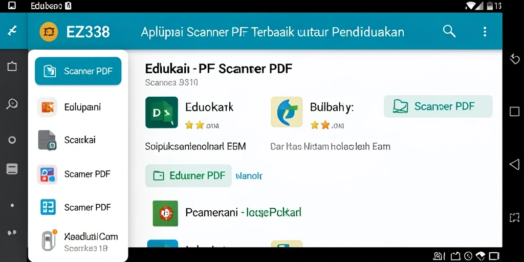 Screenshot EZ338 menampilkan antarmuka sederhana untuk pemindaian PDF.