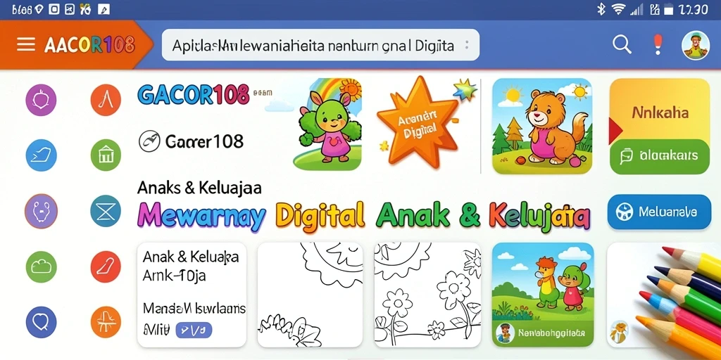 Tampilan antarmuka aplikasi GACOR108 yang interaktif dan ceria.