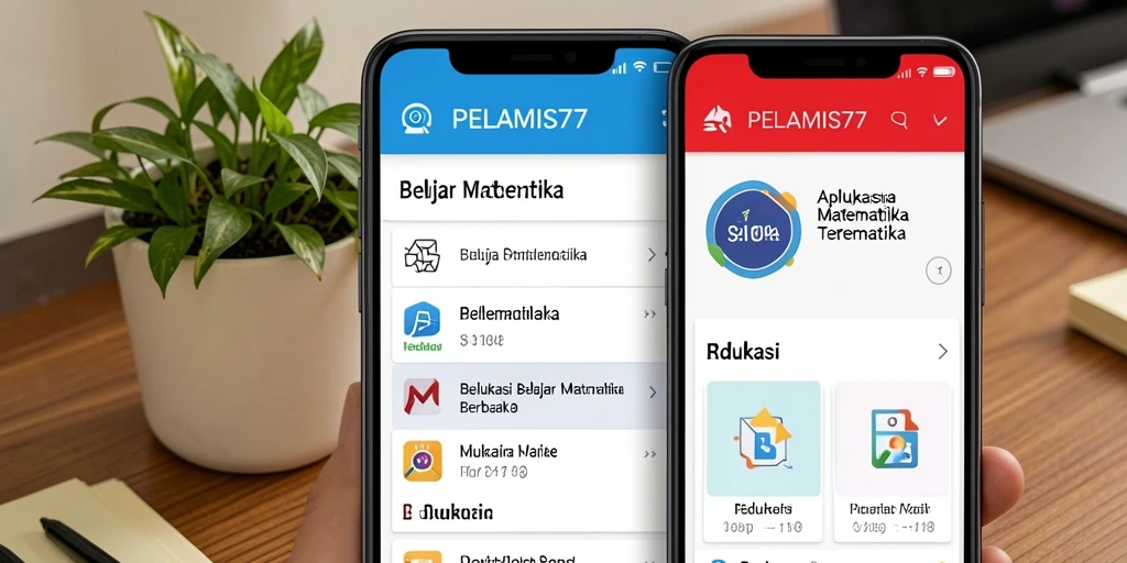 Tampilan antarmuka PELAMIS77 yang interaktif dalam belajar matematika.