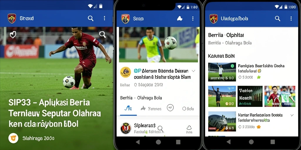 Antarmuka pengguna SIP33 yang menarik dan informatif untuk berita olahraga bola.